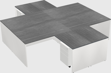 Quad l-shaped office desks