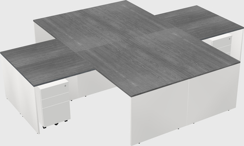 Quad l-shaped office desks