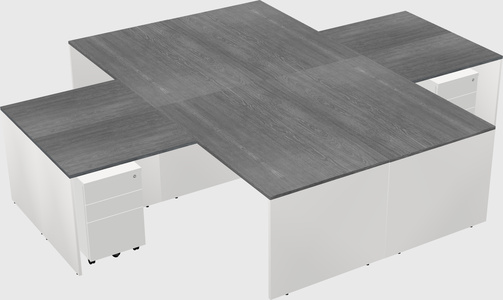 Quad l-shaped office desks