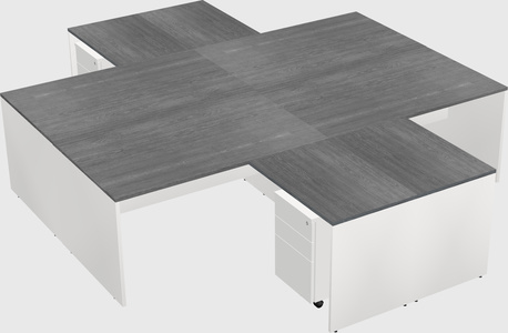 Quad l-shaped office desks