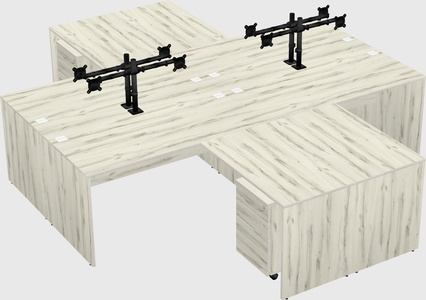 Quad l-shaped office desks