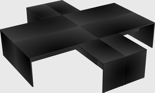 Quad l-shaped office desks