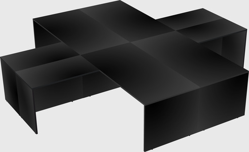 Quad l-shaped office desks