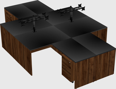 Quad l-shaped office desks