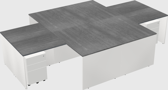 Quad l-shaped office desks