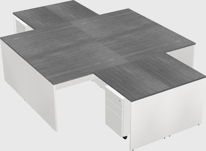 Quad l-shaped office desks