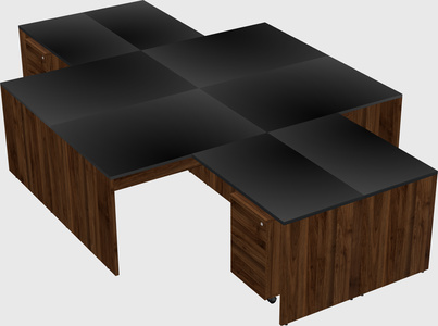 Quad l-shaped office desks