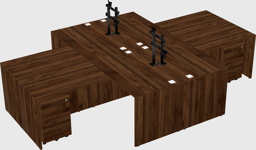 Quad l-shaped office desks