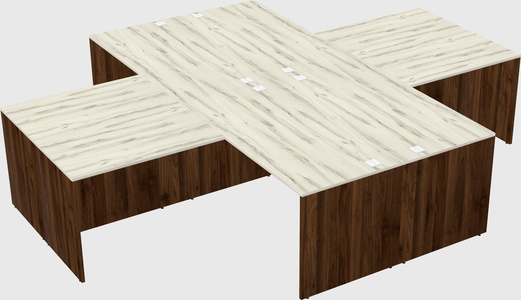 Quad l-shaped office desks