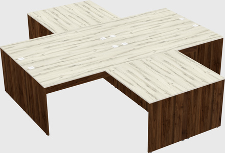 Quad l-shaped office desks