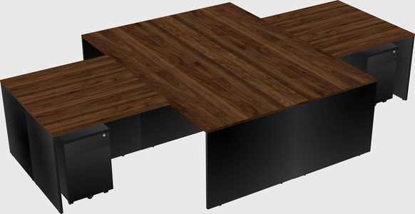 Quad l-shaped office desks