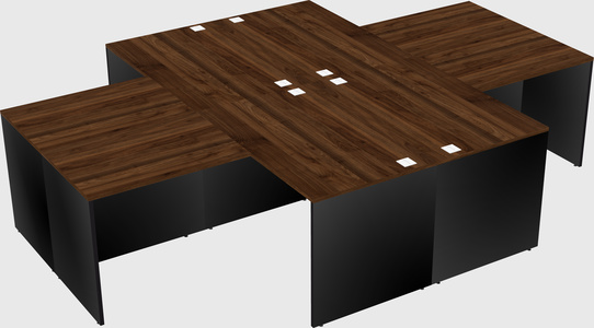 Quad l-shaped office desks