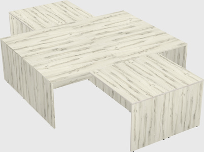 Quad l-shaped office desks