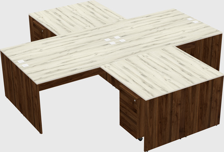 Quad l-shaped office desks