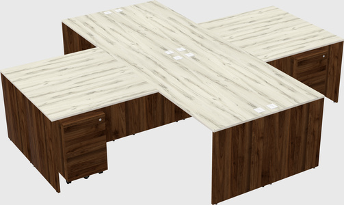 Quad l-shaped office desks