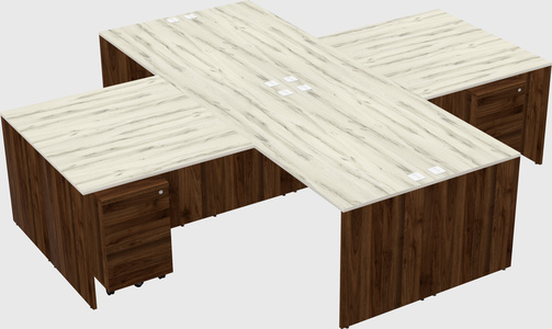 Quad l-shaped office desks