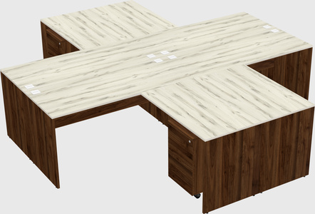 Quad l-shaped office desks