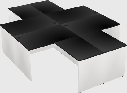Quad l-shaped office desks