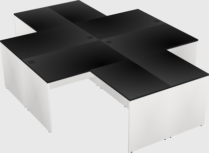 Quad l-shaped office desks