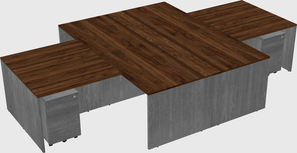 Quad l-shaped office desks