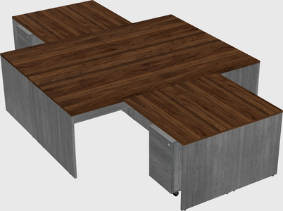 Quad l-shaped office desks