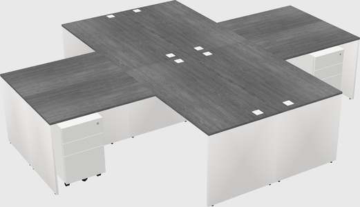 Quad l-shaped office desks