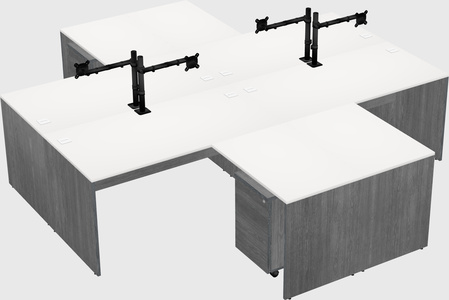 Quad l-shaped office desks