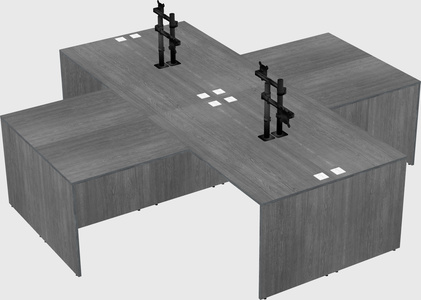 Quad l-shaped office desks