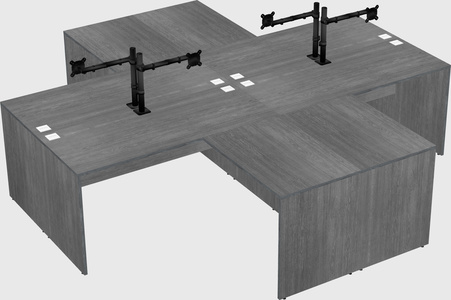 Quad l-shaped office desks