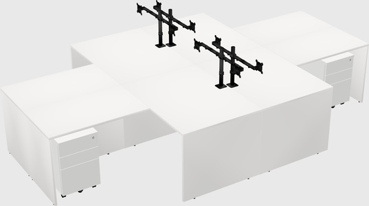 Quad l-shaped office desks