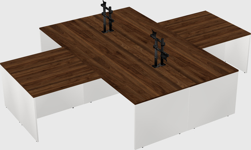 Quad l-shaped office desks