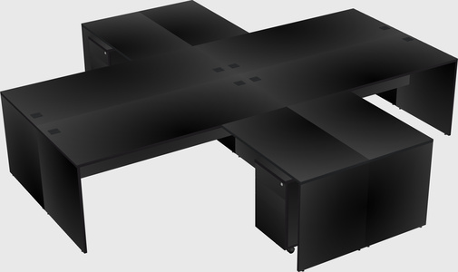Quad l-shaped office desks