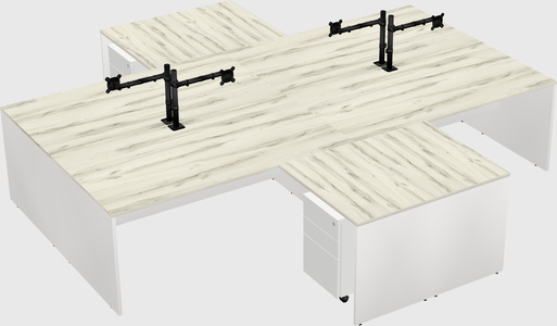 Quad l-shaped office desks