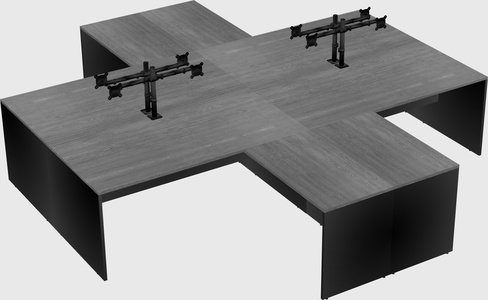 Quad l-shaped office desks