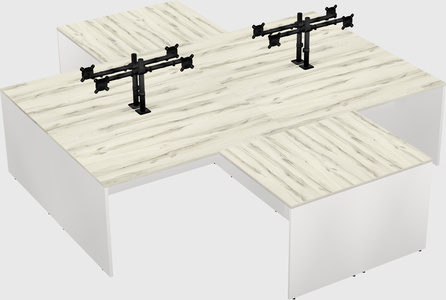 Quad l-shaped office desks