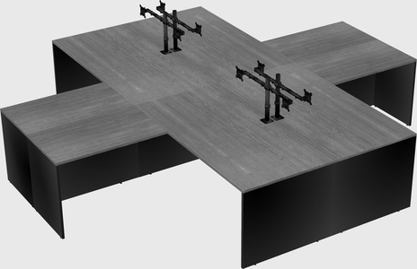 Quad l-shaped office desks