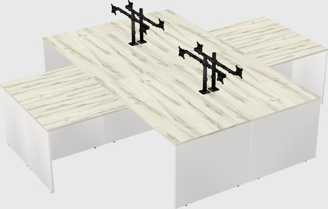 Quad l-shaped office desks