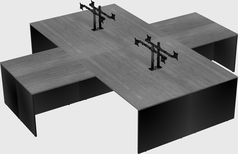 Quad l-shaped office desks