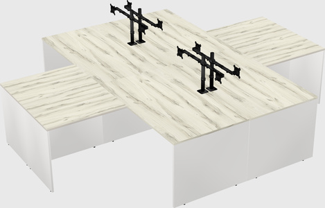 Quad l-shaped office desks