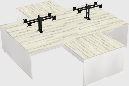 Quad l-shaped office desks