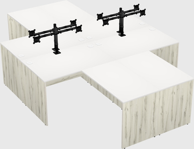 Quad l-shaped office desks