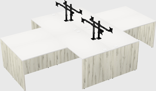Quad l-shaped office desks