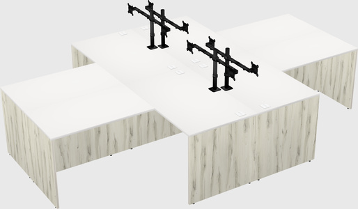 Quad l-shaped office desks
