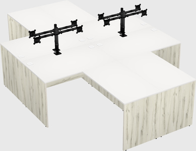 Quad l-shaped office desks