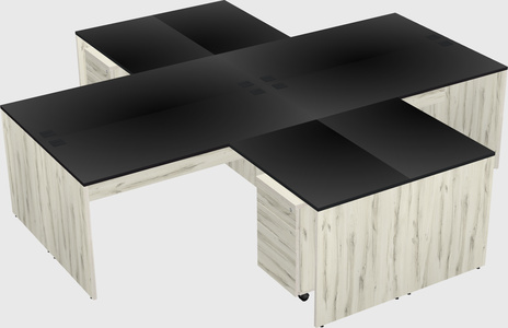 Quad l-shaped office desks