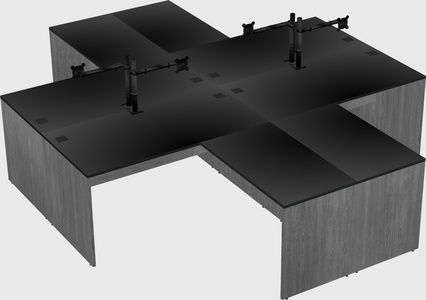 Quad l-shaped office desks