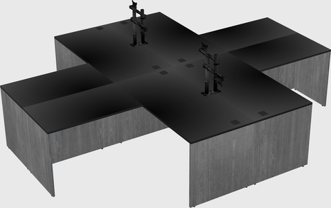 Quad l-shaped office desks