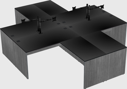 Quad l-shaped office desks