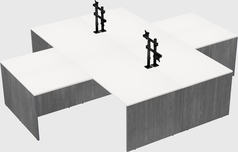 Quad l-shaped office desks