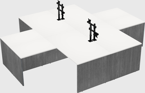 Quad l-shaped office desks